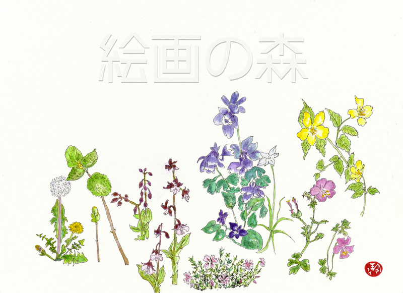 足元に花