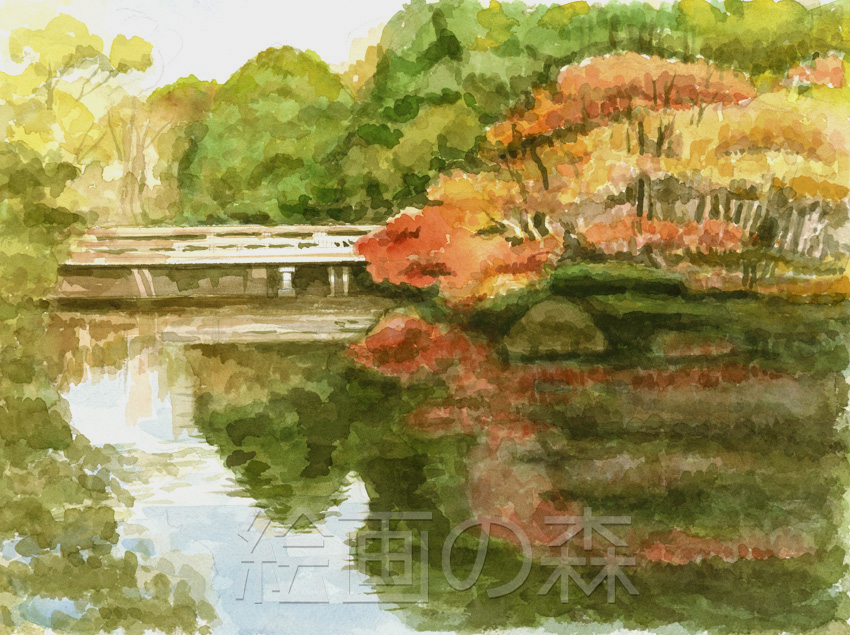 池に映える紅葉