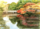 池に映える紅葉