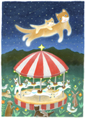 夜の遊園地
